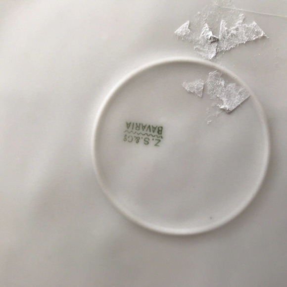 Z.S.&C. German Porcelain Cake Dish Yellow Rose Handles PreOwned - Picture 11 of 16